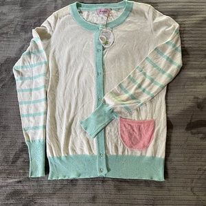 NWT Jennifer T. Knit couture, Striped Cardigan, Size Medium